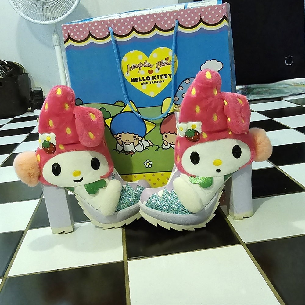 IRREGULAR CHOICE Hello Kitty's Everyone Loves You Platform Heel Boots
